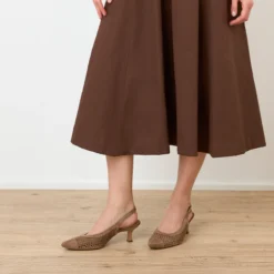 Paul Green Peeptoes & Slingpumps|6222-019 Braun