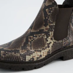 Paul Green Boots|Chelsea-Stiefelette 8258-048 Braun kombiniert / Reptiloptik